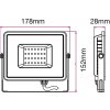 30W LED reflektor (2400lm), šedý, SAMSUNG chips