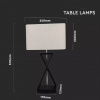 LED Designer stolová lampa, čierny podstavec, štvorcové tienidlo