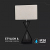LED Designer stolová lampa, čierny podstavec, štvorcové tienidlo