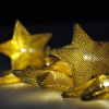 Solight LED reťaz vianočná, hviezdy zlaté, 10LED reťaz, 1m, zlatá farba, 2xAA, IP20 [1V212]