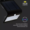 3W LED solárne svietidlo, nástenné, 3000K+4000K, čierne