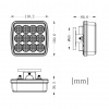 LED výstražné svetlo 5W s magnetom,  konektor do zapaľovača, 3.5m kábel, 12/24V [LW0044]