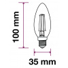 E14 LED RETRO FILAMENT žiarovka 4W, sviečka, dymový efekt