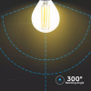 Retro LED žiarovka E14, 6W, 600lm, 300°, P45