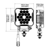 LED pracovné svetlo s DT konektorom, 26W, 2800lm, 18xLED, 12/24V [L0173]