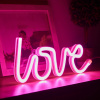 Forever Light Neon LED dekorácia -  LOVE, ružová, 3xAA/USB