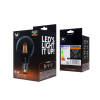 E27 LED Retro Filament žiarovka 4W, 400lm, G95, dymová,  2000K