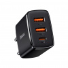 Baseus rýchlonabíjací adaptér 2xUSB, USB-C, PD, 3A, 30W, čierny