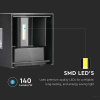 LED nástenné svietidlo 5W, 700lm, štvorec, IP65, čierne