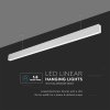 LED lineárne závesné svietidlo 40W, 3300lm, SAMSUNG chip, strieborné
