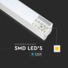 LED lineárne závesné svietidlo 40W, 3360lm, SAMSUNG chip, biele