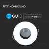 Rámik na bodovú žiarovku GU10 biely+čierny, okrúhly, hliník+plast