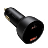 Nabíjací adaptér do auta Baseus Superme USB, USB-C, 100W, čierny [027313]