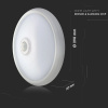 LED DOME LIGHT stropné / nástenné svietidlo so senzorom, 12W, 900lm, Samsung chip