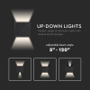 LED nástenné svietidlo 5W, 700lm, štvorec, IP65, čierne, 1+1 zadarmo!