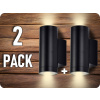 Nástenné LED svietidlo 2xGU10, IP54, čierne/2-PACK!