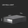 LED nástenné svietidlo obdĺžnikové, 4W, 400lm, 41°, IP65, čierne