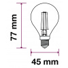 Žiarovka LED Filament E14, 4W, 400lm, P45, 2700K/2-PACK!