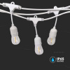 LED Reťazové svietidlo pre 15x E27 LED žiarovky, IP65, biele
