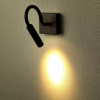 LED hotelové nástenné svietidlo 3W, 150lm, čierne, 15°, 3000K