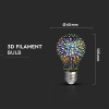 E27 LED 3D Filament žiarovka 3W (20lm), 300°, A60, 3000K