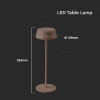 LED STOLNÁ LAMPA, 2W, 200lm, 3000K, NABÍJATEĽNÁ, hnedo-červená, CORTEN