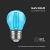 E27 LED Filament žiarovka 2W, 60lm, G45, modrá