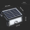 LED solárny reflektor 5W, 500lm, čierny, IP65, 4000K/2-PACK!