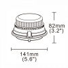 LED výstražný maják 16W 12xLED R65 R10 magnet 12-24V oranžové IP67 [ALR0004-4]