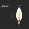 E14 LED RETRO FILAMENT žiarovka 4W, sviečka