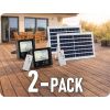 LED Solárny reflektor so 16W solárnym panelom, 1050lm, IP65, 10000mAh/2-PACK!