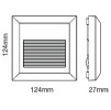 LED  schodiskové svetlo 2W (60 lm), IP65, šedé