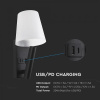 LED lampa k posteli 2W, 60lm, USB/PD, CREE CHIP, čierna
