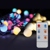 ✾ LED 2v1 vonkajšia vianočná reťaz, gule, diaľkový ovládač, 200LED, RGB+W, 20m+5m, 8 funkcií/2-PACK! [1V09-RGB]