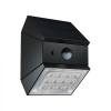 LED solárne nástenné svietidlo so senzorom 2,5W, 300lm, CCT, čierne, 1+1 zadarmo!