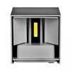 LED nástenné svietidlo 11W, 1360lm, štvorec, sivé