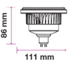 GU10 LED žiarovka, AR111,12W, (900lm), stmievateľná