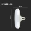 E27 LED ŽIAROVKA UFO 15W, 1200LM, SAMSUNG CHIP