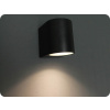 NÁSTENNÉ LED SVIETIDLO GU10, ČIERNE, IP44, OVÁLNE, OUTDOOR SERIES