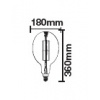 E27 LED Filament Retro žiarovka 8W (600Lm), BF180, stmievateľná, 2000K  + Zdarma záruka okamžitej výmeny !