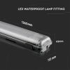LED Vodeodolná lampa 2x22W trubice (4000lm), 150 cm, IP65
