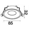 Rámik na bodovú žiarovku GU10, okrúhly, hliník, biely