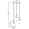 Závesné LED svietidlo 3xE27, sklo/drevo-jantár