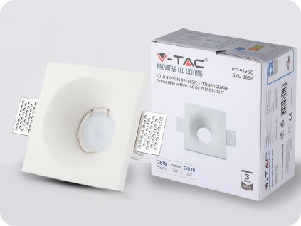 Kutija na mjestu žarulje GU10/GU5.3, kvadrat, gips