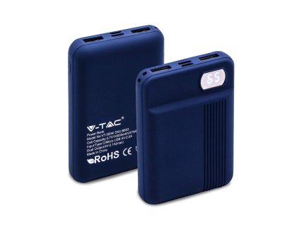 Powerbank 10000mAh digitalni zaslon 2xUSB plava