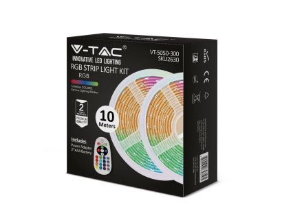 RGB LED traka 4.8W/m 2x5m+Power+Control IP20