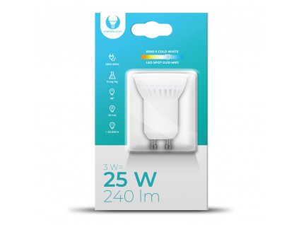 LED keramička žarulja GU10, MR11, 3W, 240 lm, 230V, 38 °