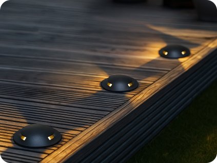 LED rasvjetna ugrađena u zemlju 1W, 10lm, 90°, dva smjera svjetla, 12V, IP67, crna, 6400k