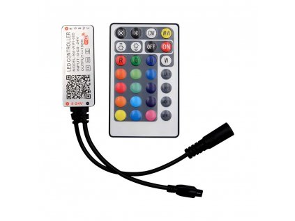 WiFi + IR daljinski upravljač za LED trake RGB+CCT, 10A, 12/24V, 120W/240W, 28 tipki