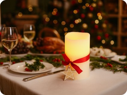 LED svijeća sa zvijezdom WARM IP20